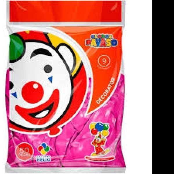 GLOBOS DECORATOR 9 BOLSA C50 PZAS ROSA MEX.